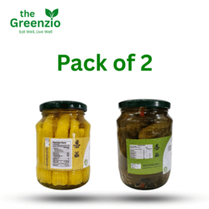 the greenzio pickle combo – pack of 2 (gherkins & baby corn)